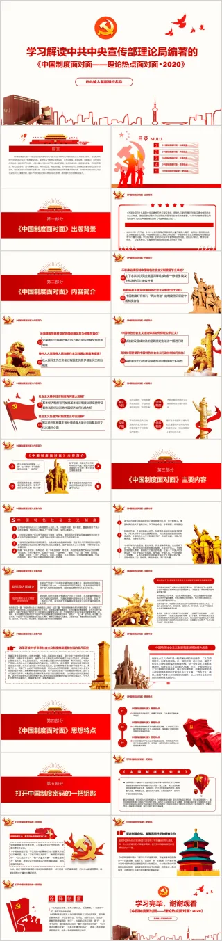 2020中国制度面对面理论热点面对面中国制度优势ppt模板