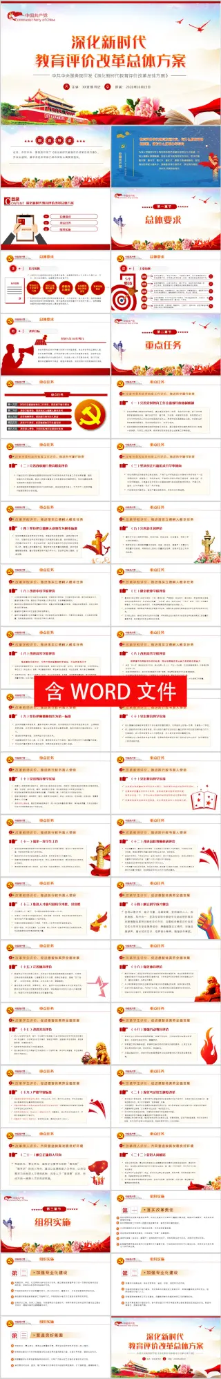 深化新时代教育评价改革总体方案党课PPT学习解读