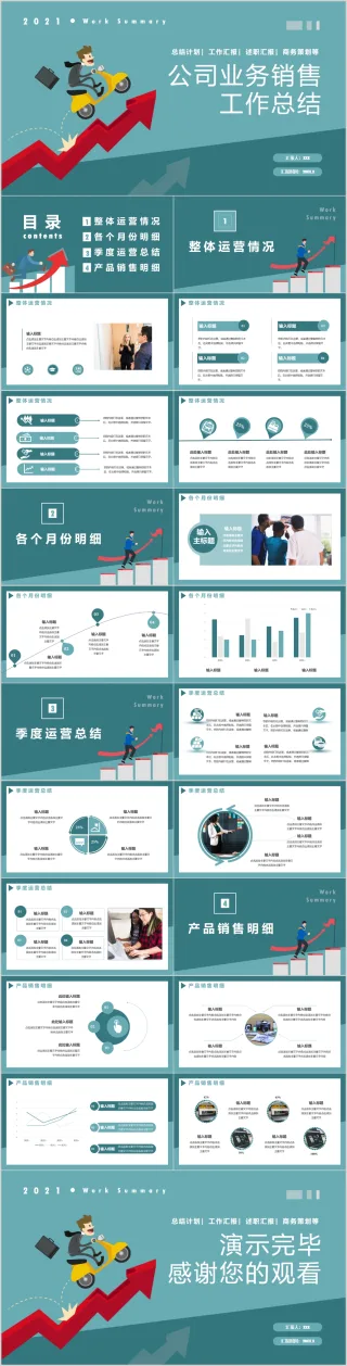 2021销售部新年计划年终工作总结汇报动态PPT模板