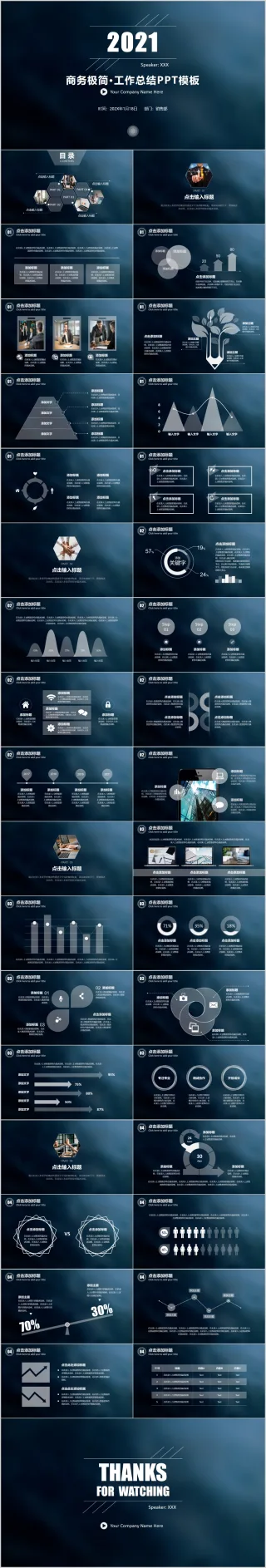 2021 简约大气工作总结ppt模板