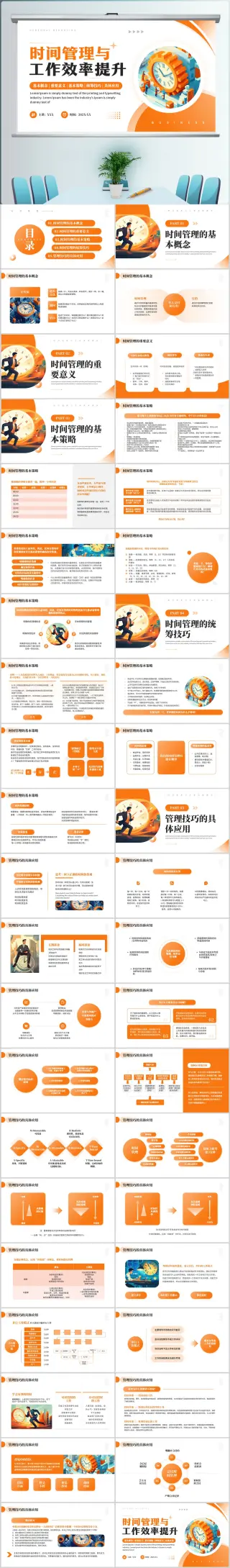 企业员工培训时间管理技能ppt模版设计